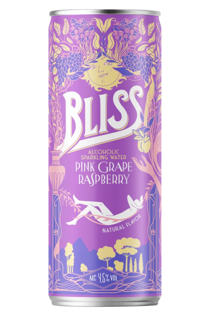 Bliss Hard Seltzer Pink Grape Raspberry / 12 dósir (14935552393585) (14953086419313)