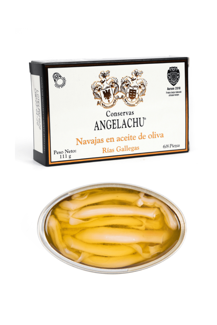 Angelachu Razor clams í ólífuolíu - 111 gr. - Sante.is (14949633425777)