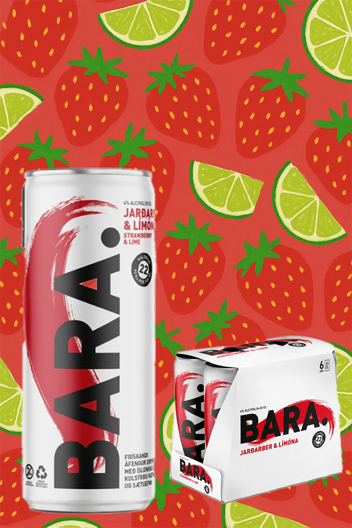 Bara / Jarðarber og Límóna / 6 í kippu - Sante.is