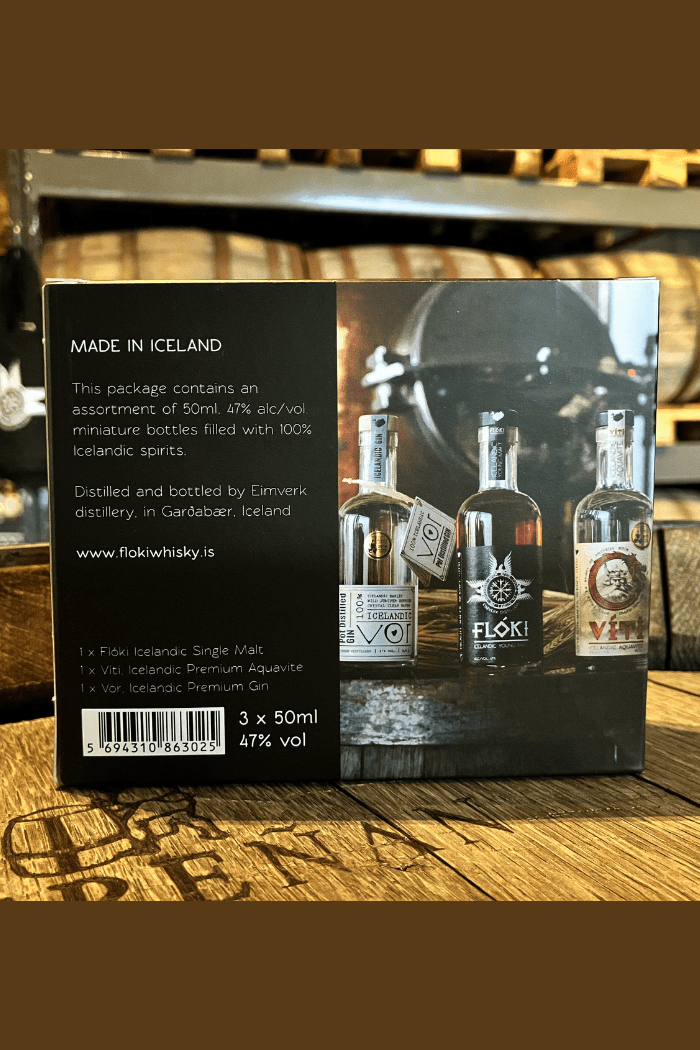 Flóki Single Malt Viskí, Vor Gin & Víti Brennivín / 3 x 50 ml - Sante.is