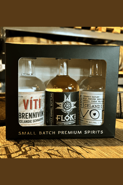 Flóki Single Malt Viskí, Vor Gin & Víti Brennivín / 3 x 50 ml - Sante.is
