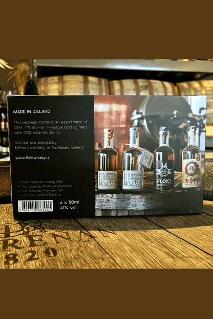 Flóki Young Malt, Vor Gin, Vor Barrel Aged & Víti Brennivín / 4 x 50ml - Sante.is